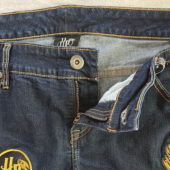 Harry Potter Denim Jean Shorts with Patches Dark Wash Plus Size 14 - Picture 7 of 12